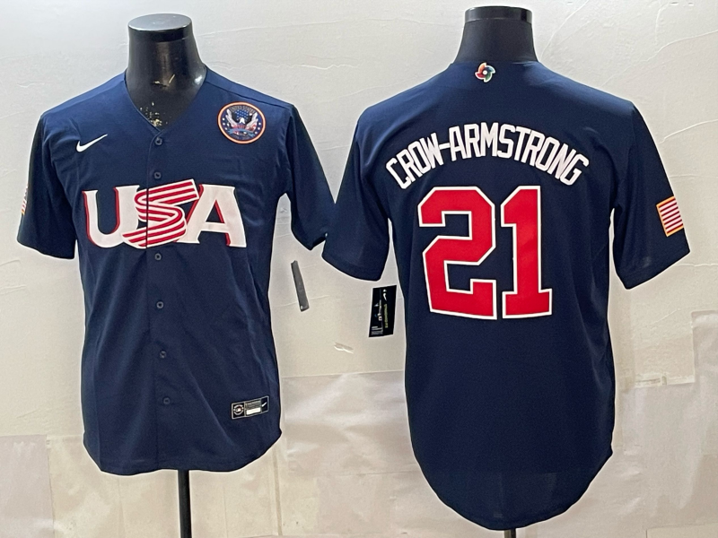 Men 2026 World cup blue MLB Nike jersey 008